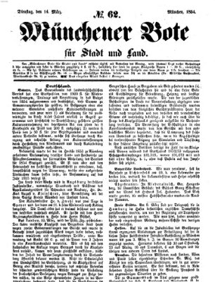 Münchener Bote für Stadt und Land Dienstag 14. März 1854