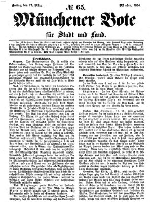 Münchener Bote für Stadt und Land Freitag 17. März 1854