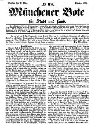 Münchener Bote für Stadt und Land Dienstag 21. März 1854