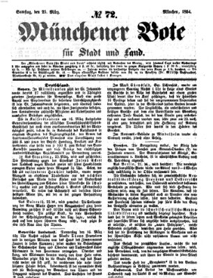 Münchener Bote für Stadt und Land Samstag 25. März 1854