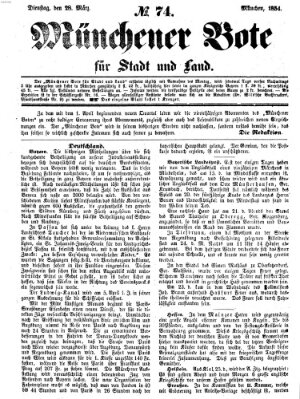 Münchener Bote für Stadt und Land Dienstag 28. März 1854