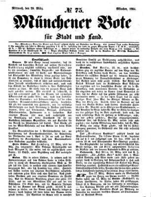 Münchener Bote für Stadt und Land Mittwoch 29. März 1854