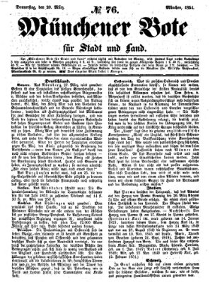 Münchener Bote für Stadt und Land Donnerstag 30. März 1854