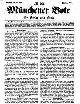 Münchener Bote für Stadt und Land Mittwoch 19. April 1854