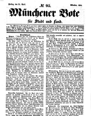 Münchener Bote für Stadt und Land Freitag 21. April 1854