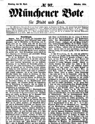 Münchener Bote für Stadt und Land Sonntag 23. April 1854