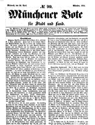 Münchener Bote für Stadt und Land Mittwoch 26. April 1854