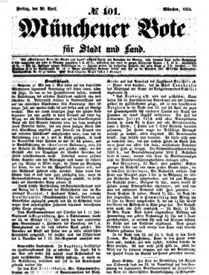 Münchener Bote für Stadt und Land Freitag 28. April 1854