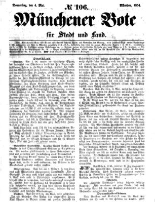 Münchener Bote für Stadt und Land Donnerstag 4. Mai 1854