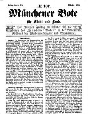 Münchener Bote für Stadt und Land Freitag 5. Mai 1854