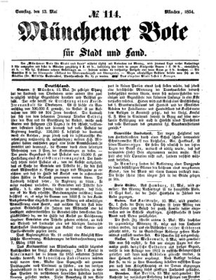 Münchener Bote für Stadt und Land Samstag 13. Mai 1854