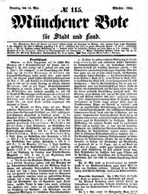 Münchener Bote für Stadt und Land Sonntag 14. Mai 1854