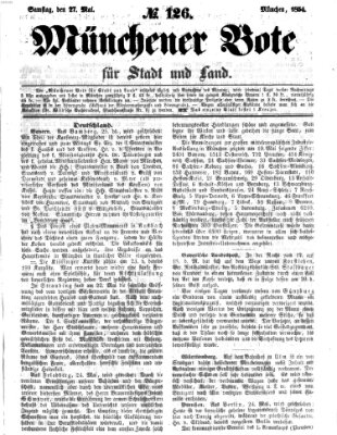 Münchener Bote für Stadt und Land Samstag 27. Mai 1854