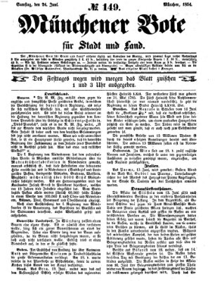 Münchener Bote für Stadt und Land Samstag 24. Juni 1854