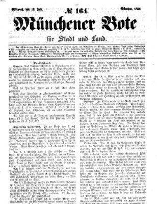 Münchener Bote für Stadt und Land Mittwoch 12. Juli 1854