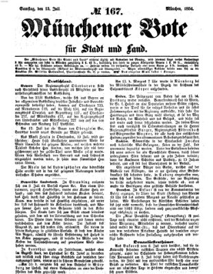 Münchener Bote für Stadt und Land Samstag 15. Juli 1854