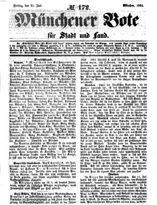 Münchener Bote für Stadt und Land Freitag 21. Juli 1854