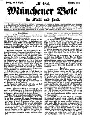 Münchener Bote für Stadt und Land Freitag 4. August 1854