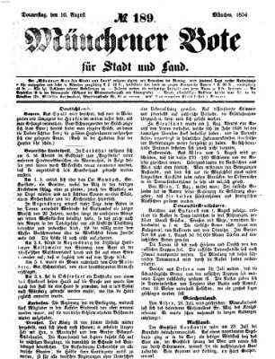 Münchener Bote für Stadt und Land Donnerstag 10. August 1854