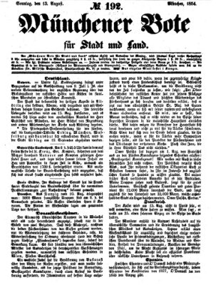 Münchener Bote für Stadt und Land Sonntag 13. August 1854