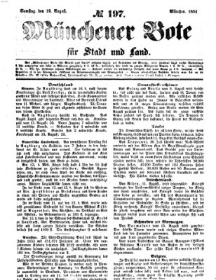 Münchener Bote für Stadt und Land Samstag 19. August 1854