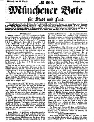 Münchener Bote für Stadt und Land Mittwoch 23. August 1854