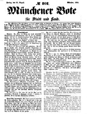 Münchener Bote für Stadt und Land Freitag 25. August 1854