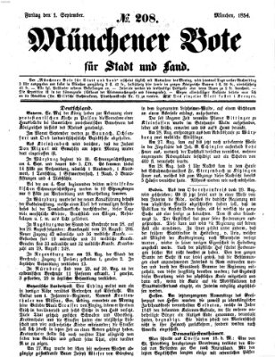 Münchener Bote für Stadt und Land Freitag 1. September 1854