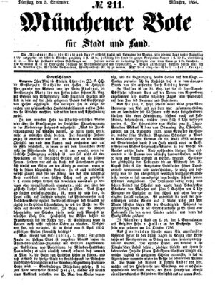 Münchener Bote für Stadt und Land Dienstag 5. September 1854