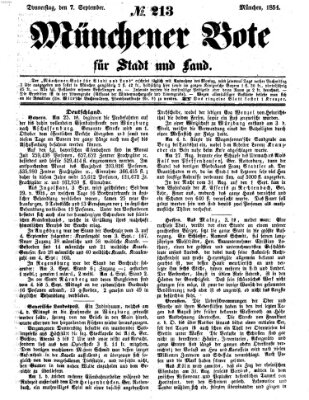 Münchener Bote für Stadt und Land Donnerstag 7. September 1854