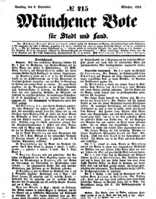 Münchener Bote für Stadt und Land Samstag 9. September 1854