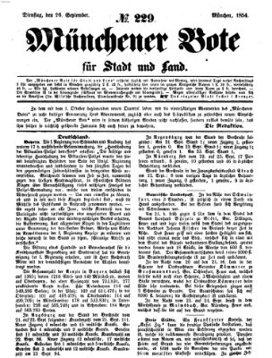 Münchener Bote für Stadt und Land Dienstag 26. September 1854