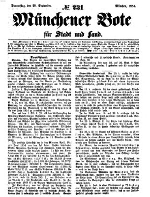 Münchener Bote für Stadt und Land Donnerstag 28. September 1854