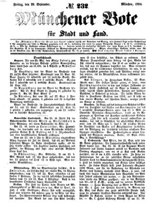 Münchener Bote für Stadt und Land Freitag 29. September 1854