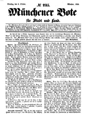 Münchener Bote für Stadt und Land Dienstag 3. Oktober 1854