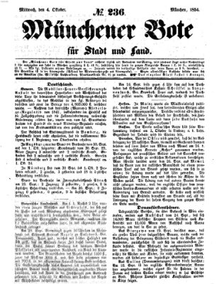 Münchener Bote für Stadt und Land Mittwoch 4. Oktober 1854