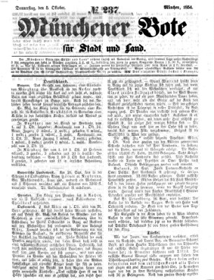 Münchener Bote für Stadt und Land Donnerstag 5. Oktober 1854