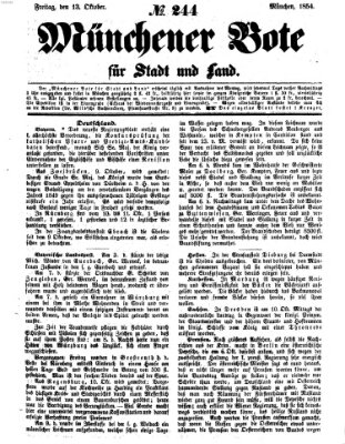 Münchener Bote für Stadt und Land Freitag 13. Oktober 1854