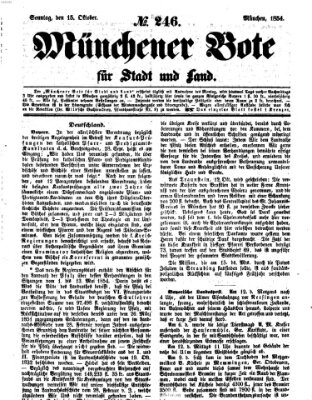 Münchener Bote für Stadt und Land Sonntag 15. Oktober 1854