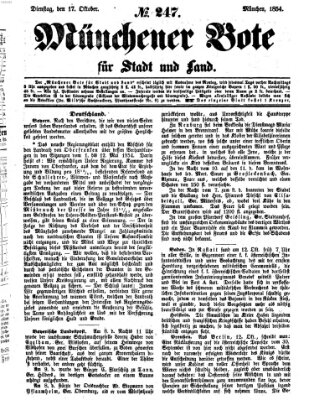 Münchener Bote für Stadt und Land Dienstag 17. Oktober 1854