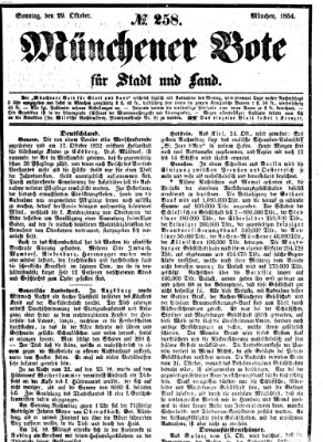 Münchener Bote für Stadt und Land Sonntag 29. Oktober 1854