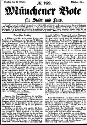 Münchener Bote für Stadt und Land Dienstag 31. Oktober 1854