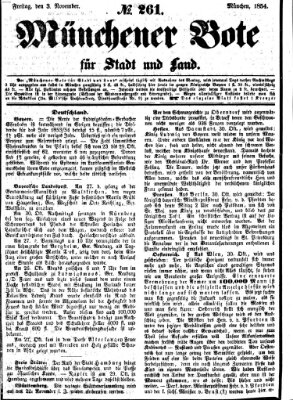 Münchener Bote für Stadt und Land Freitag 3. November 1854