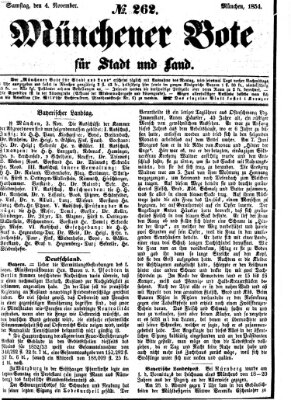 Münchener Bote für Stadt und Land Samstag 4. November 1854