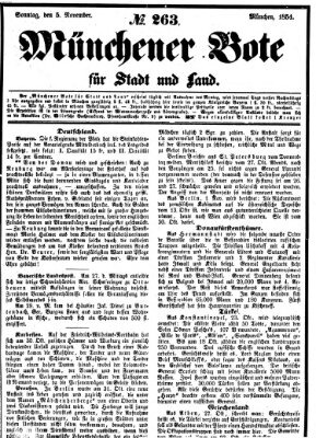 Münchener Bote für Stadt und Land Sonntag 5. November 1854