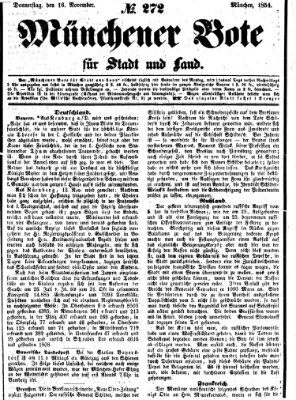 Münchener Bote für Stadt und Land Donnerstag 16. November 1854