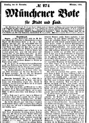 Münchener Bote für Stadt und Land Samstag 18. November 1854