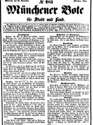 Münchener Bote für Stadt und Land Mittwoch 29. November 1854