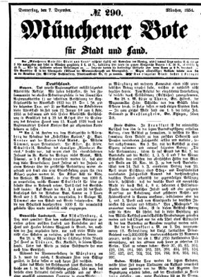 Münchener Bote für Stadt und Land Donnerstag 7. Dezember 1854