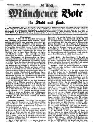 Münchener Bote für Stadt und Land Sonntag 10. Dezember 1854